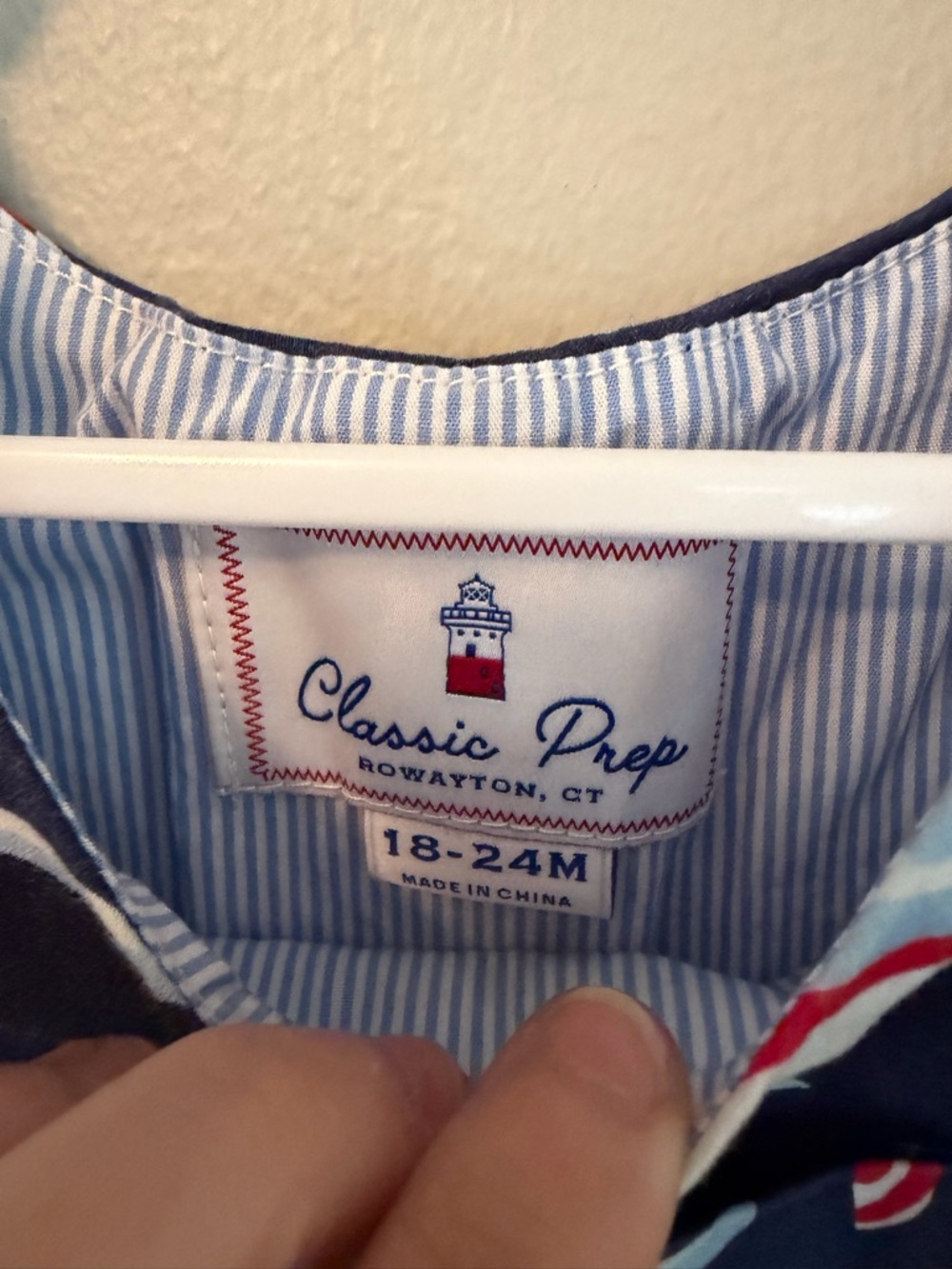 Classic Prep Navy Nautical Print Toddler Romper - Picture 3 of 3
